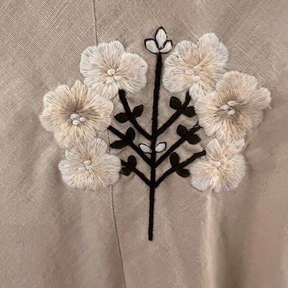 Sachin + Babi Cream Midi Dress with Floral Embroidery - Picture 12 of 16